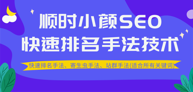 顺时学院:小颜哥SEO教程2020版