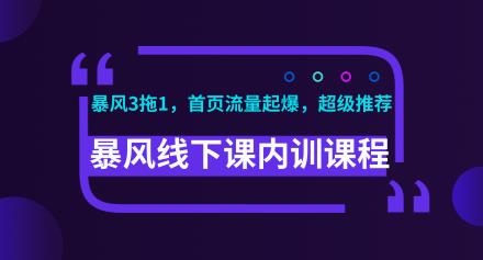 超级推荐+淘宝首页流量起爆+暴风3拖1 暴风线下课淘宝内训课程 录音和视频