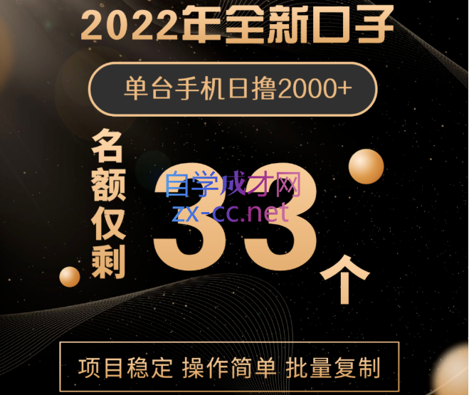 2022年全新口子，单台手机日撸2000+，价值6988元