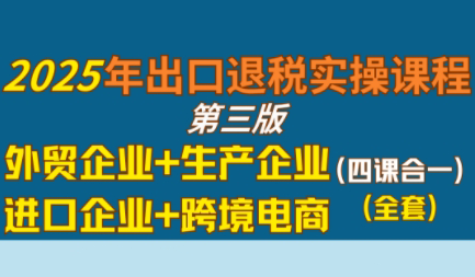 崔sir·出口退税实操-外贸企业+生产企业+跨境电商+进口企业（四课合一）