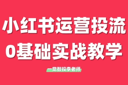 李老师·小红书运营投流，0基础实战教学（更新2月）