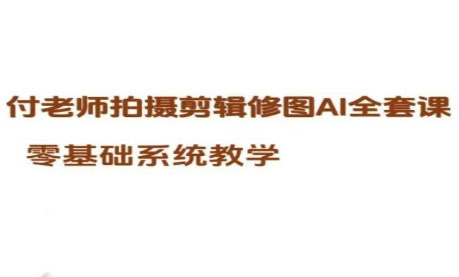付老师·拍摄剪辑修图AI工具全套课程