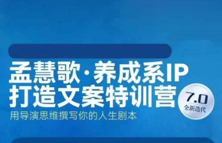 孟慧歌·养成系IP打造文案特训营7.0+高价IP私教班