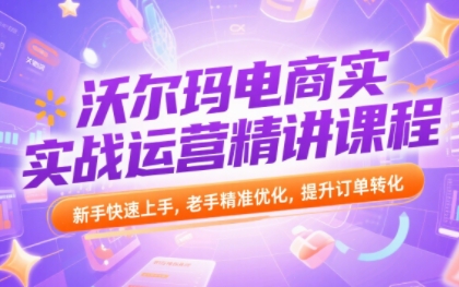 沃尔玛电商实战运营精讲课程