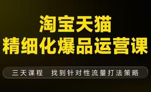 猫课子幽·淘宝天猫精细化爆品运营【音频+字幕+文档】（11月22-24杭州线下课）